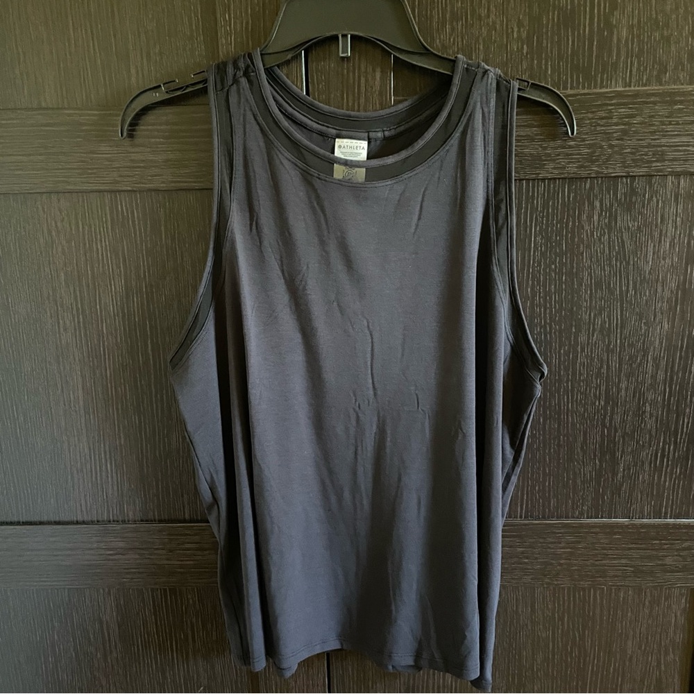 Athleta Ease In Mesh Tank Black L